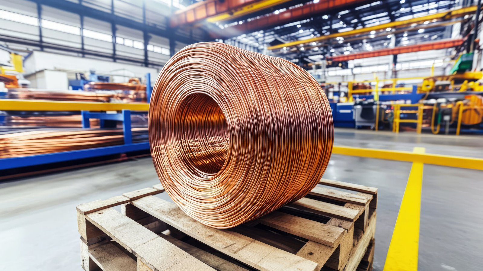Copper wire staged for an Evander Electrical Company installation crew