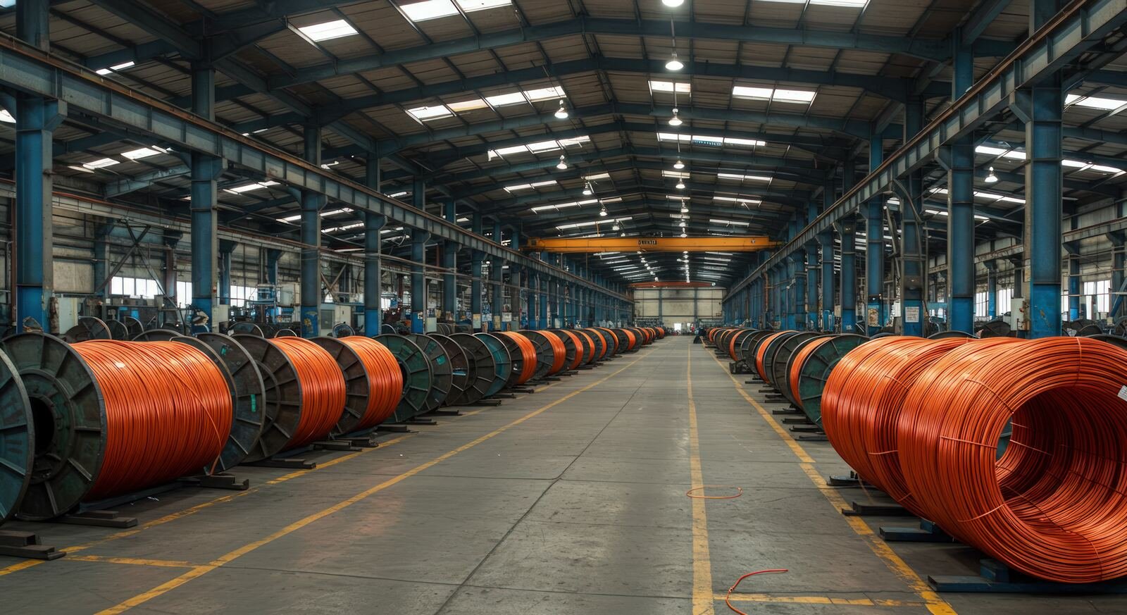 Evander Electrical Company warehouse stocked with cable reels ready for supply